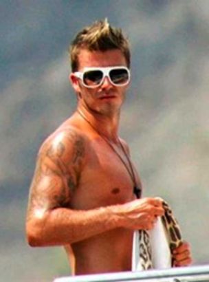 David Beckham Tattoo Fairy On Arm